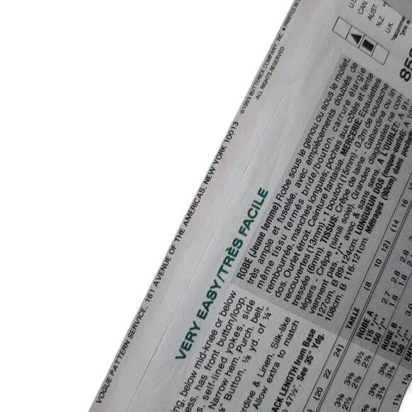 The Vogue Woman Sewing Pattern 8589 Misses Dress Size 14 16 18 UNCUT Vintage - Picture 3 of 3